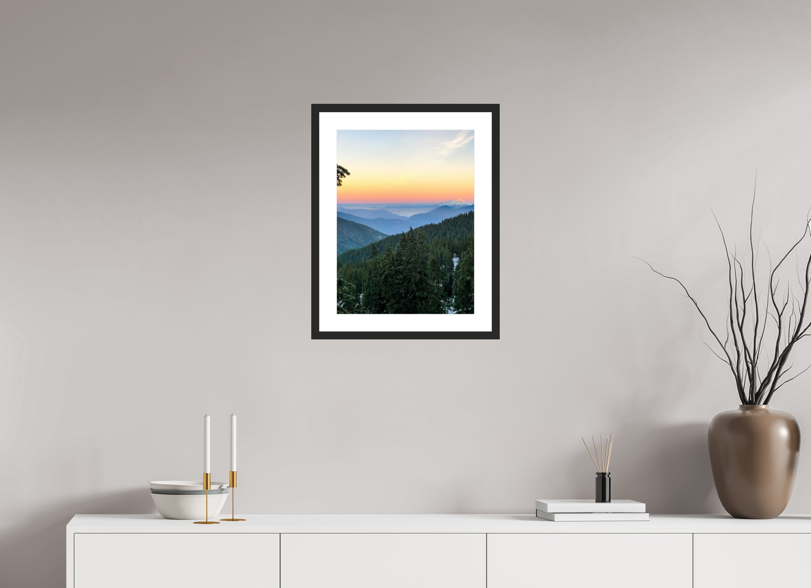 15 x 20″, Photo Print With Frame Crisp Sunrise